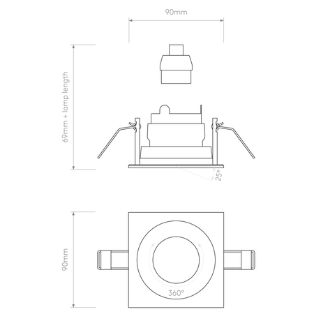 Spot Astro Pinhole Slimline Square Adjustable Fire-Rated 1434004 Matowy Biały