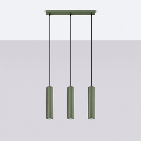 Sollux Lighting Lampa wisząca KARBON 3L zielona oliwka SL.1613