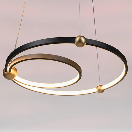 Ledowa Lampa wisząca Aurora No.2 50cm 3k czarna ściemnialna