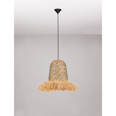 Lampa wisząca Luces Exclusivas FANLIZA LE45360 drewno jasne i ciemne, niebieski