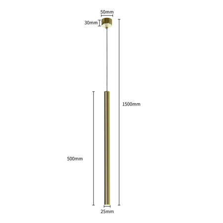 Lampa wisząca Lungo 1xG9 złota LP-894/1P GD