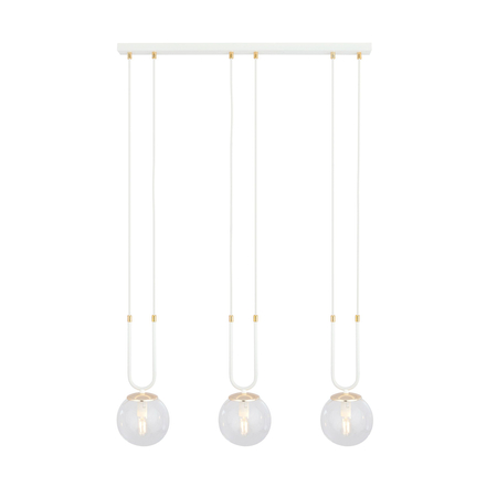 Lampa wisząca GLAM 3 WHITE/TRANSPARENT Emibig 1116/3 biały