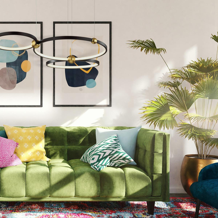 Ledowa Lampa wisząca Aurora No.3 50cm 3k czarna