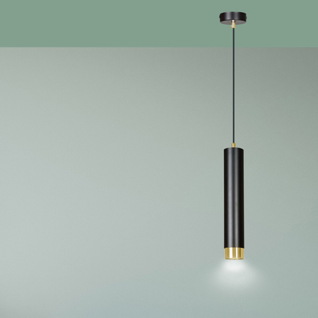 Lampa wisząca KIBO 1 BL/GOLD Emibig 644/1 czarny/złoty
