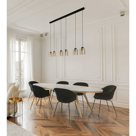 Lampa wisząca Kaja SORO K-5572 czarny, bursztynowy