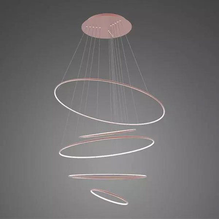 Lampa wisząca Ledowe Okręgi No.5 150cm 3k Różowe Złoto Dali