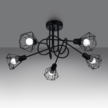 Sollux Lighting Żyrandol ARTEMIS 5S czarny SL.1110