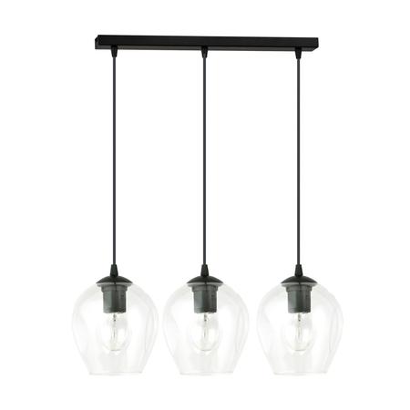 Lampa wisząca ISTAR 3 BL TRANSPARENT Emibig 679/3 czarny