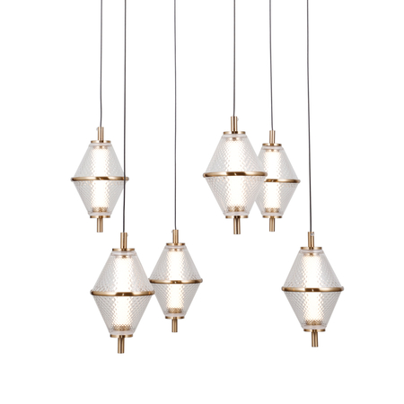 Lampa wisząca Italux Fuente PND-34395-6-HBR Złoty