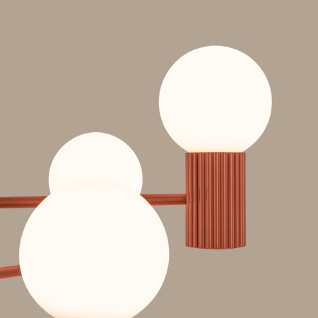 Sollux Lighting Żyrandol HALO 6 ochra czerwona SL.1833