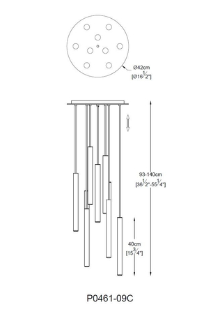Lampa sufitowa Zuma Line Loya Pendant P0461-09C-B5SC