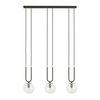 Lampa wisząca GLAM 3 BLACK/TRANSPARENT Emibig 1114/3 czarny