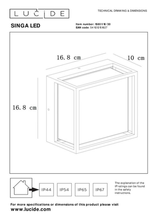 Lampa zewnętrzna Lucide SINGA czarny 15801/10/30