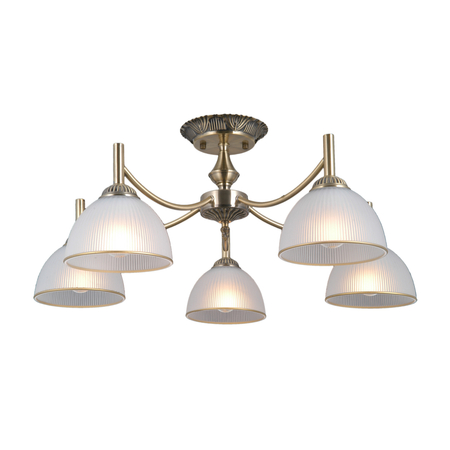 Lampa sufitowa Italux Fener PND-40653-5-ABR-WH Antyczny mosiądz