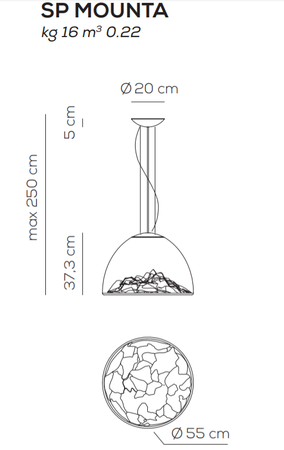 Lampa wisząca Axo Light Mountain View Crystal Gold
