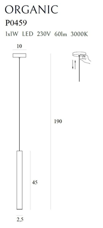 Lampa wisząca Maxlight P0459 złoty