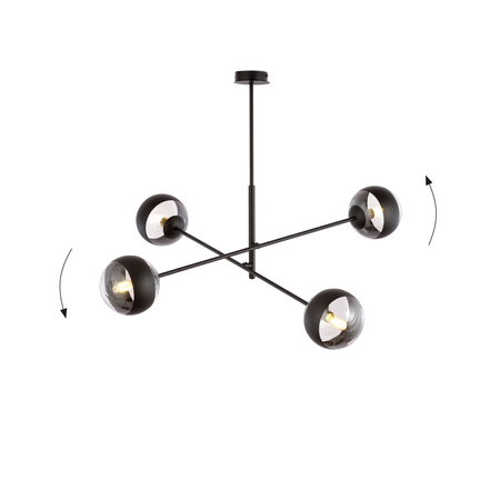 Lampa wisząca LINEAR 4 BLACK/STRIPE Emibig 1168/4 czarny