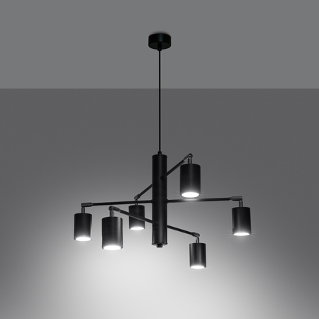 Sollux Lighting Żyrandol LEMMI 6 czarny SL.1207