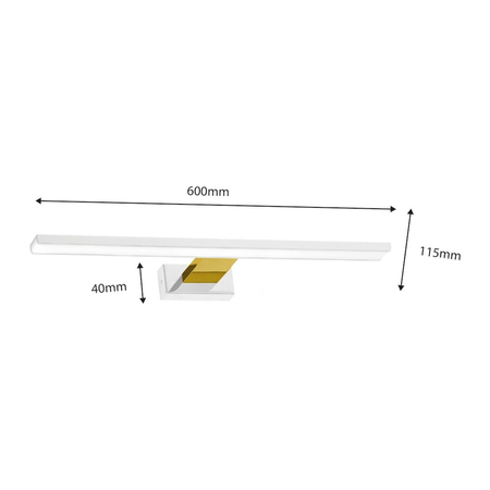 Milagro Kinkiet Shine 60cm 13,8W LED Biały / Złoty ML7884 Biel / Złoto