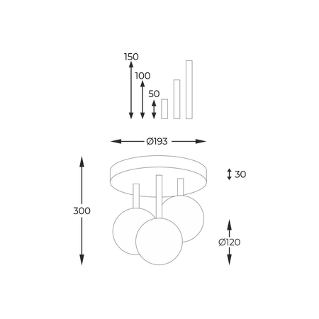 Lampa sufitowa Zuma Line Ali 5644 biały/czarny