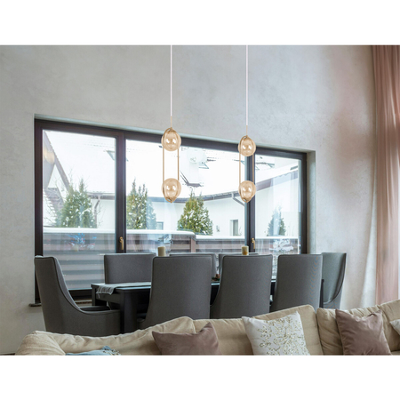 Lampa wisząca Kaja SVEN K-5397 złoty, bursztynowy