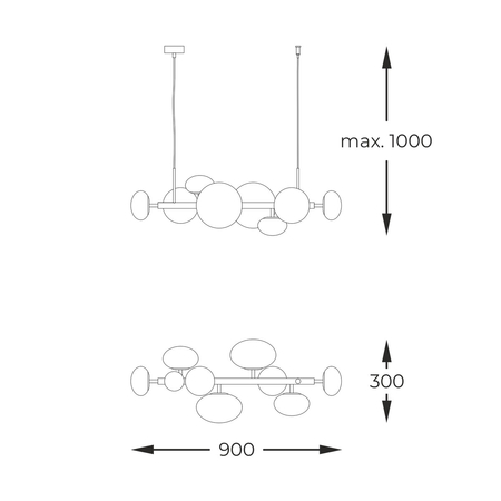 Lampa wisząca Zuma Line 1193 OMI LAMPA WISZĄCA ZŁOTY