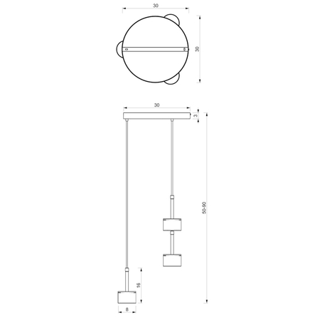 Milagro Lampa wisząca ARENA BLACK/SILVER 3xGX53 MLP7786 Czerń / Srebro