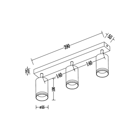 Milagro Oprawa Pipe Ring Spot Czarny 3xGU10 ML2071 CZARNY