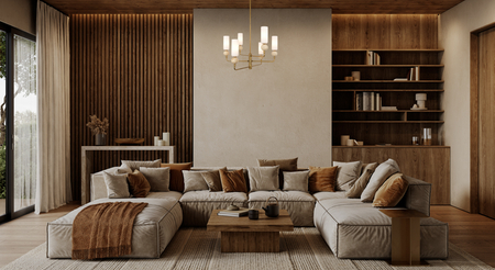 Lampa wisząca Italux Santos PND-95331-6-BRSS Mosiężny