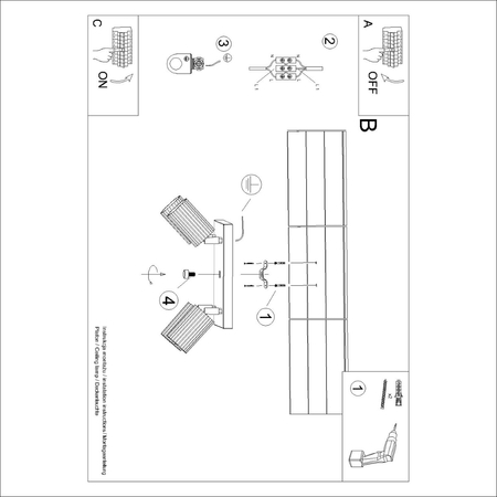 Sollux Lighting Plafon KARBON 4 czarny SL.1583