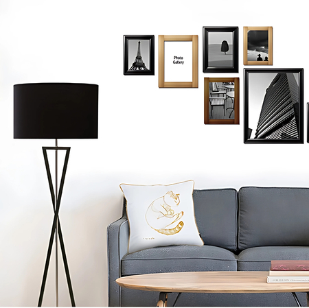 Lampa podłogowa Abigali Sand Glass czarna