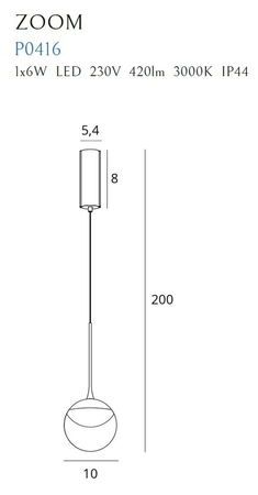 Lampa wisząca Maxlight P0416 czarny/chrom