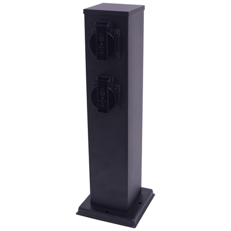 Eko-Light Słupek Ogrodowy Electric 40cm 2 Gniazda 16A EKO0432 CZARNY