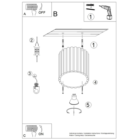 Sollux Lighting Plafon AURA 1 taupe GU10 SL.1814