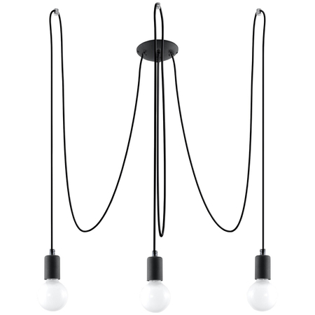 Sollux Lighting Żyrandol EDISON 3 czarny SL.0370
