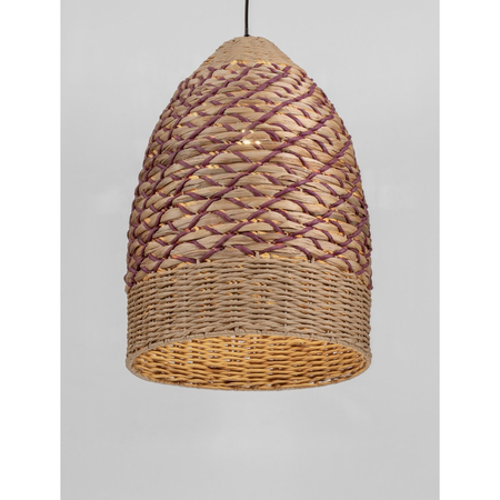 Lampa wisząca Luces Exclusivas SARMENA LE45354 drewno jasne i ciemne, czerwony