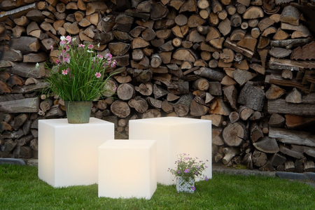 Kostka LED Lampa zewnętrzna ogrodowa 2700K Biała ciepła 43cm 32444W biały