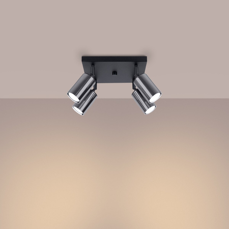 Sollux Lighting Plafon WINX 4 czarny/chrom SL.1370