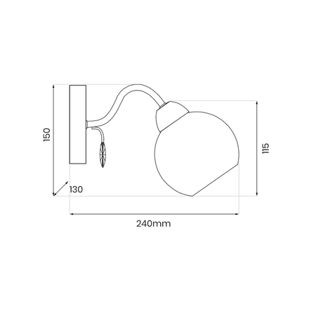 Milagro Kinkiet Connor 1xE27 Biały MLP0875 CHROM + BIAŁY