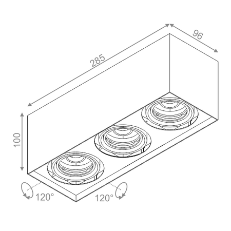 Lampa natynkowa AQForm Squares 50 x 3 230V Surface Biały Struktura
