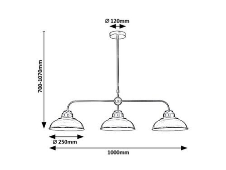 Lampa wisząca Rabalux Dragan 5309 czarny matowy
