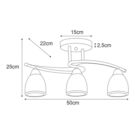 Lampa sufitowa SAMIRA Kaja K-JSL-8090/3 CHR chrom