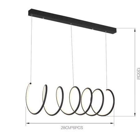 Lampa wisząca Ledowe Okręgi No.8 3k czarna