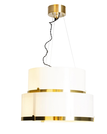 Lampa wisząca By Rydens Marcel Ø50 cm mosiądz/biały