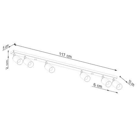 Sollux Lighting Plafon WINX 6L czarny/chrom SL.1372