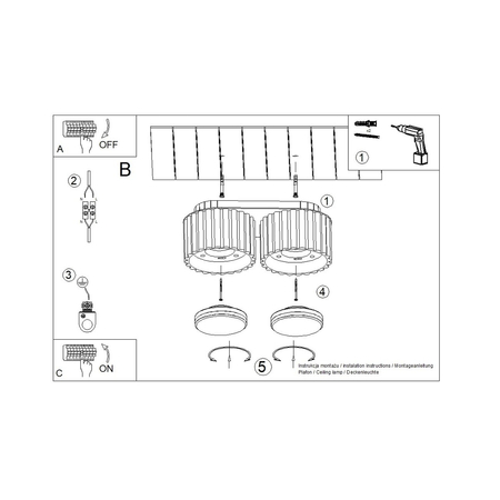Sollux Lighting Plafon AURA 2 beżowy Gx53 SL.1793