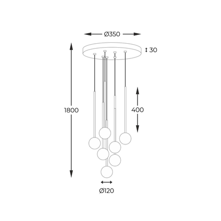 Lampa wisząca Zuma Line Ali 5642 biały/czarny