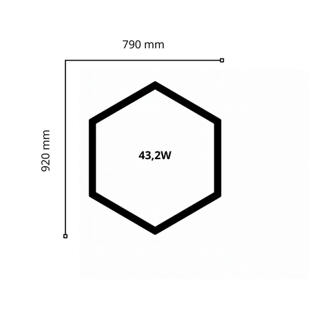 Lampa LED Hexagon Blaupunkt 43W geometryczny panel sufitowy led 4000K CRI90 w kształcie plastra miodu