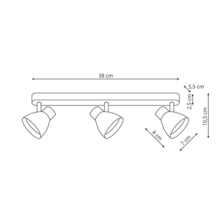 Light Prestige Dravo 3 spot czarny 3xGU10 LP-9523/3WS BK