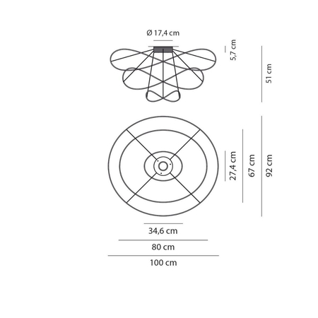 Plafon Axo Light Hoops 3 Gold
